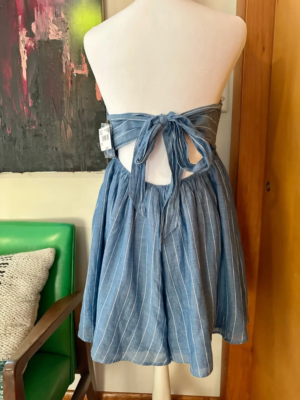 NWT American Eagle Blue Stripe Romper - Picture 2 of 5